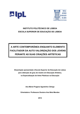 a arte contempor&acirc;nea enquanto elemento facilitador da auto