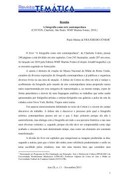 A fotografia como arte contempor&acirc;nea