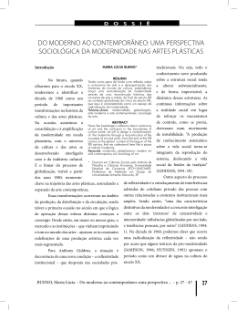 Do moderno ao contempor&acirc;neo: uma perspectiva sociol&oacute;gica da
