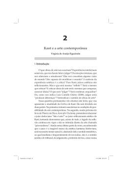 Kant e a arte contempor&acirc;nea