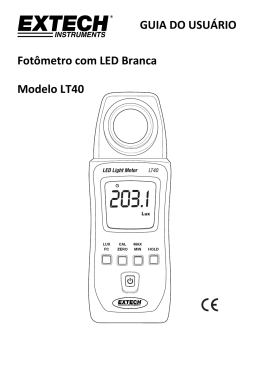 GUIA DO USUÁRIO Fotômetro com LED Branca Modelo LT40