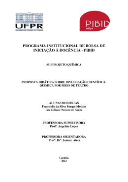 qu&iacute;mica por meio de teatro