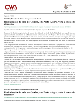 Revitalização da orla do Guaíba, em Porto Alegre, volta à mesa de