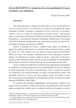 EJA & DEFICI&Ecirc;NCIA: estudo da oferta da