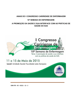 Anais do I Congresso Caririense de Enfermagem