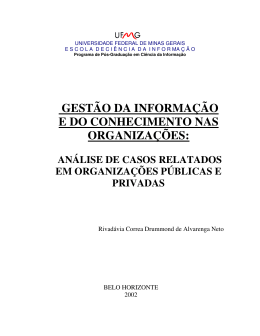 gest&atilde;o da informa&ccedil;&atilde;o e do conhecimento nas organiza&ccedil;&otilde;es