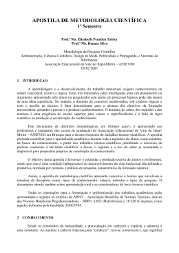 APOSTILA DE METODOLOGIA CIENT&Iacute;FICA