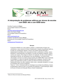 A interpreta&ccedil;&atilde;o de problemas aditivos por alunos de