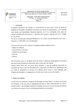Prova de Escola - Português - Agrupamento de Escolas de Mem