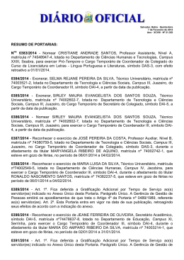 RESUMO DE PORTARIAS: N 0383/2014 - Nomear