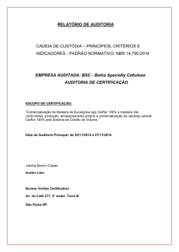 Bahia Specialty Cellulose - Relatório Cerflor CoC Rev01