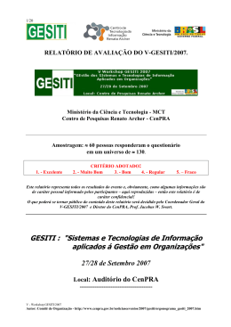 relatório de avaliação do v-gesiti/2007.