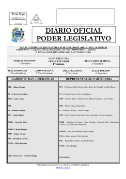 DI&Aacute;RIO OFICIAL PODER LEGISLATIVO