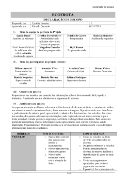 Documento Declara&ccedil;&atilde;o de Escopo