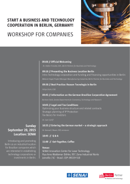 WORKSHOP FOR COMPANIES