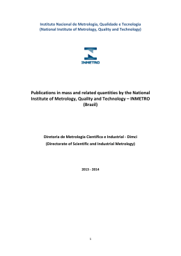 INMETRO publications in the field of Mass and Related