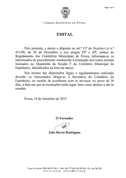 EDITAL - Câmara Municipal de Évora