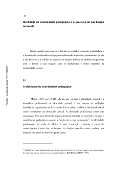 5 Identidade do coordenador pedag&oacute;gico e o exerc&iacute;cio de