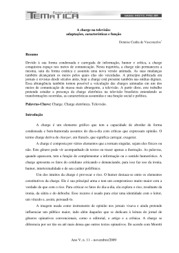 A charge na televis&atilde;o: adapta&ccedil;&otilde;es, caracter&iacute;sticas e fun&ccedil;&atilde;o