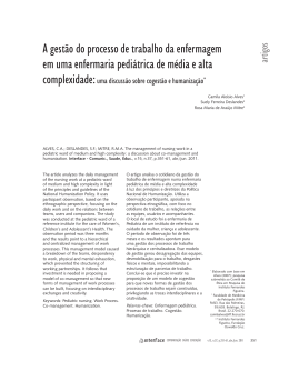 A gest&atilde;o do processo de trabalho da enfermagem em uma