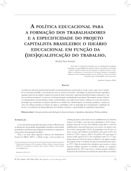 a pol&iacute;tica educacional para a forma&ccedil;&atilde;o dos trabalhadores e