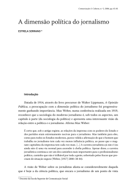 A dimens&atilde;o pol&iacute;tica do jornalismo