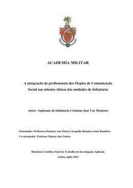 ACADEMIA MILITAR A integra&ccedil;&atilde;o de profissionais dos