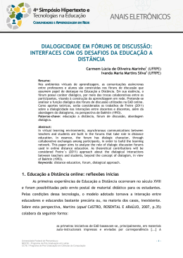 Dialogicidade em F&oacute;runs de Discuss&atilde;o - Nehte