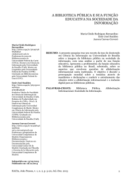 a biblioteca p&uacute;blica e sua fun&ccedil;&atilde;o educativa na sociedade