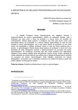 a import&acirc;ncia da rela&ccedil;&atilde;o professor/aluno na educa&ccedil;&atilde;o