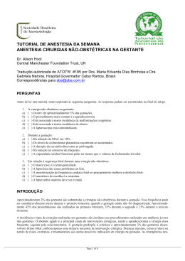 Anestesia para cirurgia n&atilde;o-obst&eacute;trica na gestante