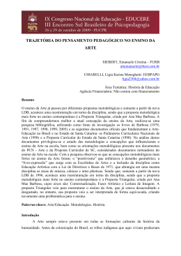 trajetória do pensamento pedagógico no ensino da arte