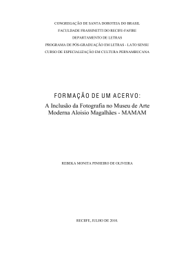 FORMA&Ccedil;&Atilde;O DE UM ACERVO