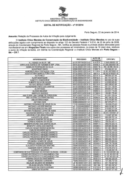 EDITAL DE NOTIFICA&Ccedil;&Atilde;O - n&deg; 01/2014