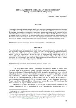 EDUCA&Ccedil;&Atilde;O MILITAR NO BRASIL - REVISTA BRASILEIRA DE