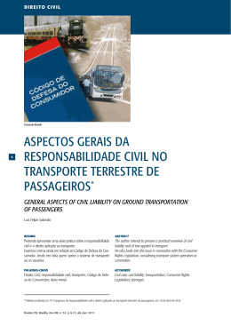 Aspectos gerAis dA responsAbilidAde civil no trAnsporte