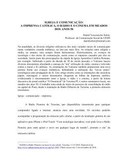 IGREJA E COMUNICA&Ccedil;&Atilde;O: A IMPRENSA CAT&Oacute;LICA, O