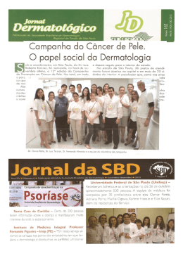 Campanha do câncer de pele no Jornal Dematológico