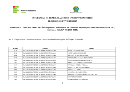 Homologa&ccedil;&atilde;o - IFPR 2015