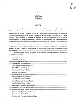 ATA N° 6 - Câmara Municipal de Matosinhos