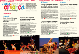 16, quarta Programa&ccedil;&atilde;o 17, quinta 18, sexta