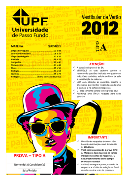 PROVA – TIPO A - Vestibular UPF