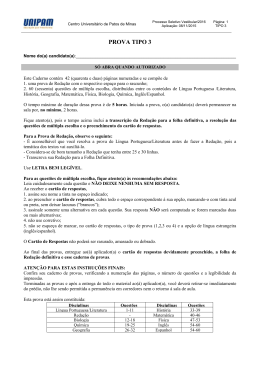 (Retificado) Prova Tipo 3