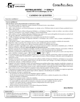Prova - Centro Paula Souza