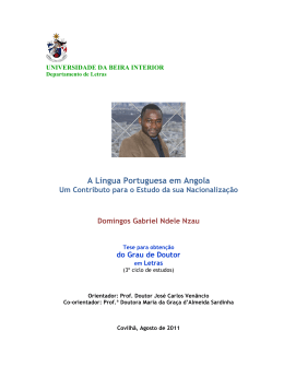 A L&iacute;ngua Portuguesa em Angola