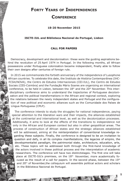 forty years of independences conference - CEI-IUL - iscte-iul