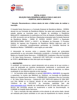 Edital 01/2015 - Comiss&atilde;o Estadual de Resid&ecirc;ncia M&eacute;dica em Goi&aacute;s