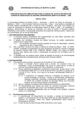 Edital - Cotec - Universidade Estadual de Montes Claros