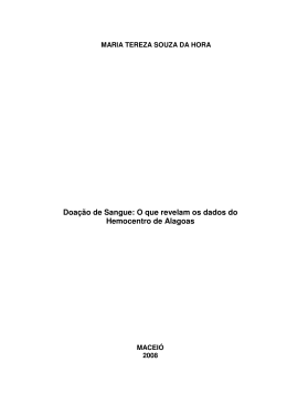 Doa&ccedil;&atilde;o de Sangue - Vigil&acirc;ncia em Sa&uacute;de