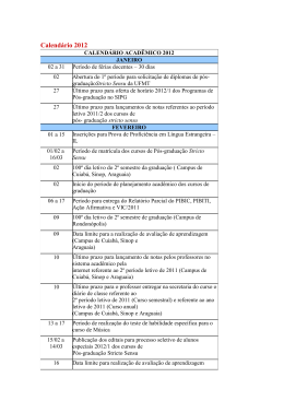 Calendário 2012 UFMT.